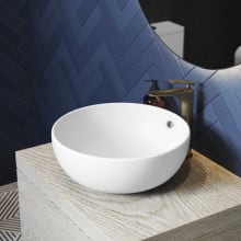 Sublime 16-15/16" Circular Ceramic Vessel Bathroom Sink with Overflow
