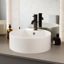 Monaco 18-1/8" Circular Ceramic Vessel Bathroom Sink with Overflow