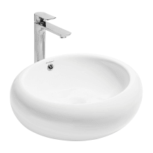 Plaisir 19-7/10" Circular Vessel Ceramic Bathroom Sink with Overflow