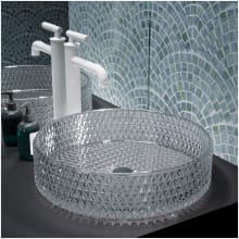 Cache 15-3/8" Circular Glass Vessel Bathroom Sink with Center Drain