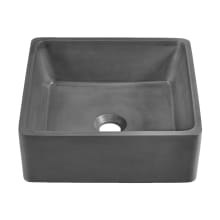Lisse 15-3/16" Square Concrete Vessel Bathroom Sink with Center Drain