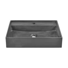 Lisse 16-5/8" Square Concrete Vessel Bathroom Sink with Single Faucet Hole and Center Drain