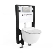 St. Tropez 1.1 / 1.6 GPF Dual Flush Wall Mounted Two Piece Elongated Toilet with Actuator Plate Flush - Seat Included