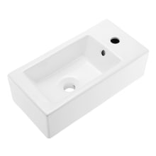 Voltaire 19-1/2" Rectangular Ceramic Wall Mounted Bathroom Sink with Overflow and 1 Faucet Hole