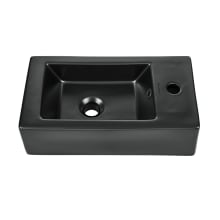 Voltaire 19-11/16" Rectangular Ceramic Wall Mounted Bathroom Sink with Overflow and Single Faucet Hole
