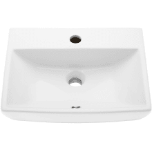 Sublime 17-3/4" Rectangular Ceramic Wall Mounted Bathroom Sink with Overflow and Single Faucet Hole