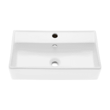 Claire 22-1/16" Rectangular Ceramic Wall Mounted Bathroom Sink with Overflow and Single Faucet Hole