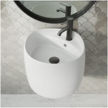 Ivy 18-1/2" Square Ceramic Wall Mounted Bathroom Sink and 1 Faucet Hole