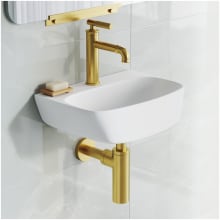 St. Tropez 16-9/16" Rectangular Ceramic Wall Mounted Bathroom Sink and 1 Faucet Holes