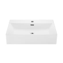 Claire 23-5/8" Rectangular Ceramic Wall Mounted Bathroom Sink with Overflow and Single Faucet Hole
