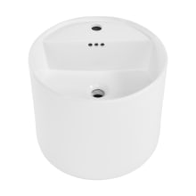 Monaco 18" Circular Ceramic Wall Mounted Bathroom Sink with Overflow and Single Faucet Hole