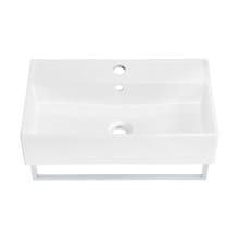 Claire 22-1/16" Rectangular Ceramic Wall Mounted Bathroom Sink with Overflow and Single Faucet Hole