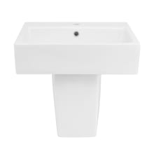 Concorde 20-3/4" Square Ceramic Wall Mounted Bathroom Sink with Overflow and Single Faucet Hole