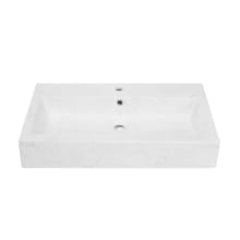 Voltaire 32-1/4" Rectangular Ceramic Wall Mounted Bathroom Sink with Overflow and Single Faucet Hole