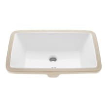 Voltaire 20-7/8" Rectangular Ceramic Undermount Bathroom Sink with Overflow and Center Drain