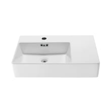 St. Tropez 23-5/8" Rectangular Ceramic Wall Mounted Bathroom Sink with Overflow and Single Faucet Hole