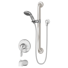 Origins Tub and Shower Trim Package with Single Function Shower Head and Rough In Valve with Single Lever Handle