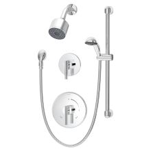 Dia Shower Trim Only Package with Single Function Shower Head, Hand Shower, and Double Lever Handle - Less Rough In Valve