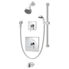 Duro Tub and Shower Trim Only Package with Single Function Shower Head and Hand Shower and Double Lever Handles - Less Rough In Valve