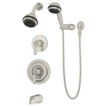 Allura Pressure Balanced Shower System with Shower Head, Shower Arm, Hand Shower, Hose, and Valve Trim