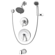 Elm Tub and Shower Trim Only Package with Multi Function Shower Head and Hand Shower and Double Lever Handles - Less Rough In Valve