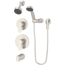 Identity Pressure Balanced Shower System with Shower Head, Hand Shower, Shower Arm, Hose, and Valve Trim – Less Rough-In Valve