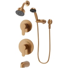 Identity Pressure Balanced Shower System with Shower Head, Hand Shower, Tub Spout, Shower Arm, Hose, Valve Trim, and Diverter Trim