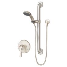 Origins Shower Trim Package with Single Function Shower Head and Rough In Valve with Single Lever Handle