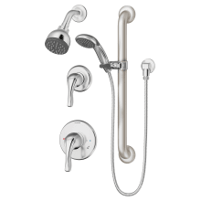 Origins Pressure Balanced Shower System with Shower Head, Shower Arm, Hand Shower, Slide Bar, Hose, and Valve Trim