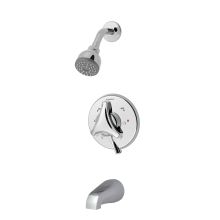 Origins Tub and Shower Trim Package with Single Function Shower Head and Rough In Valve with Double Knob Handle
