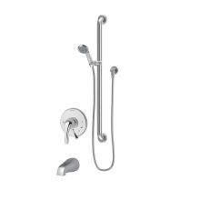 Origins Tub and Shower Trim Package with Single Function Shower Head with Double Lever Handle - No Rough In Valve Included