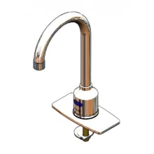 2.2 GPM Single Hole Deck Mounted Electronic Sensor Lavatory Faucet with 5-11/16" Rigid Gooseneck Spout - Includes 4" Deck Plate