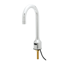 Equip Deck Mounted Sensor Faucet with Rigid Gooseneck, 2.2 GPM VR Aerator, Flexible Stainless Steel Hoses and AC/DC Module