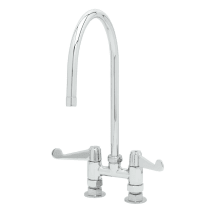 5.2 GPM 4"W Deck Mounted Utility Faucet with 9" Swivel Gooseneck Spout - Includes Wrist Blade Handles