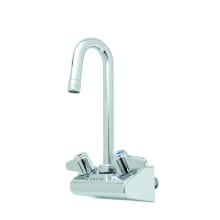 2.2 GPM 4"W Wall Mounted Utility Faucet with 3" Swivel Gooseneck Spout