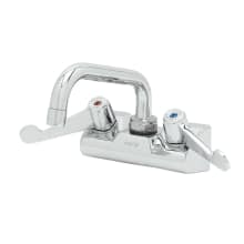 2.2 GPM 4"W Wall Mounted Utility Faucet with 6" Swing Spout - Includes Wrist Blade Handles