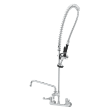 1.15 GPM 8"W Wall Mounted Food Service Faucet with 18" Riser, Spray Valve, and 4.77 GPM 12-1/8" Add-On Faucet