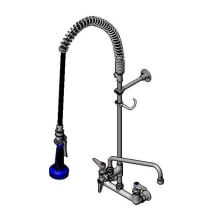 1.07 GPM Wall Mounted Food Service Faucet with 18" Riser and Spray Valve with Insulated Grip Handle - Includes 2.2 GPM Add-On Faucet