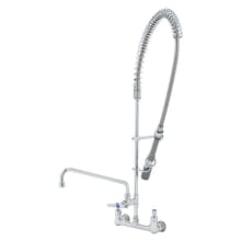 1.07 GPM Wall Mounted Food Service Faucet with 18" Riser, Spray Valve, and 44" Hose - Includes 6.89 GPM Add-On Faucet