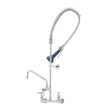 1.07 GPM Wall Mounted Food Service Faucet with 18" Riser, Spray Valve, and 44" Hose - Includes 9.73 GPM 12" Add-On Faucet