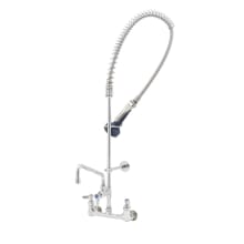 1.07 GPM Wall Mounted Food Service Faucet with 18" Riser, Spray Valve, and 44" Hose - Includes 9.73 GPM 12" Add-On Faucet