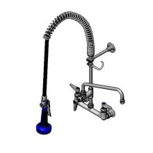 0.65 GPM Wall Mounted Food Service Faucet with 18" Riser, Spray Valve, and 44" Hose - Includes 9.73 GPM Add-On Faucet and 6" Wall Bracket