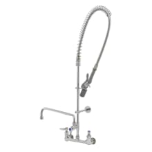 0.65 GPM Wall Mounted Food Service Faucet with 18" Riser, Spray Valve, and 44" Hose - Includes 8.91 GPM 12" Add-On Faucet