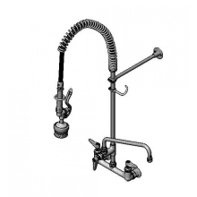 1.15 GPM Wall Mounted Food Service Faucet with 18" Riser, Spray Valve, and 36" Hose - Includes 8.91 GPM 12" Add-On Faucet