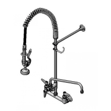1.15 GPM Wall Mounted Food Service Faucet with 18" Riser, Spray Valve, and 36" Hose - Includes 8.91 GPM 14" Add-On Faucet