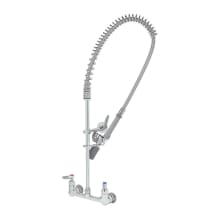 0.65 GPM Wall Mounted Food Service Faucet with 18" Riser, Spray Valve, and 44" Hose - Includes 6" Wall Bracket