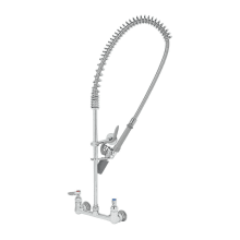 1.07 GPM Wall Mounted Food Service Faucet with 18" Riser, Spray Valve, and 44" Hose - Includes 6" Wall Bracket