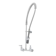 1.07 GPM Wall Mounted Food Service Faucet with 18" Riser, Spray Valve, and 44" Hose - Includes 6" Wall Bracket and Ceramic Cartridge