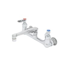2.2 GPM Wall Mounted Bridge Utility Faucet - Includes Lever Handles and 6" Cast Spout