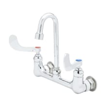 2.2 GPM Wall Mounted Bridge Utility Faucet - Includes Lever Handles and 2-11/16" Swivel Gooseneck Spout